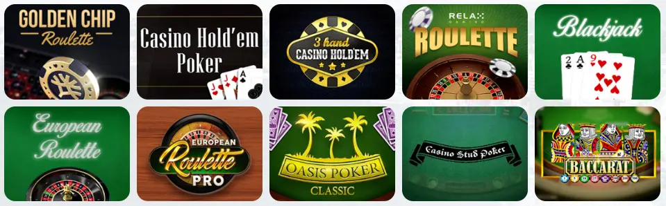 Juegos de mesa en BET90 CASINO