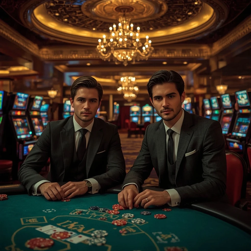 Dos jugadores de póker en BET90 CASINO